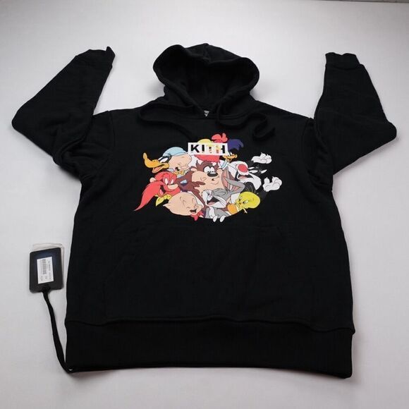 Kith x Looney‎ Tunes Merrie Melodies Hoodie Men's Size X-Small NWT Black - Picture 1 of 11